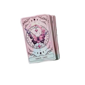 Tarot Wester Classic, Baraja de Tarot Personalizada de 78 Cartas de Alto Valor, Nueva y Original, con Diseño de Mariposas Rosas, con Caja de Regalo - Product Image 4