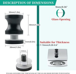 Heavy Duty Solid SUS304 Stainless Steel Sliding Shower <strong>Door</strong> Handle <strong>Knob</strong> One Sided Pull Simple Design <strong>Black</strong> Finish <strong>Doors</strong> - Product Image 3