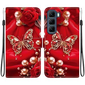 Étui en cuir de portefeuille de <span class=keywords><strong>fleurs</strong></span> imprimées pour Tecno POVA 5 Pro NEO 3 2 4 4G LE6 LE7 Spark 20 Pro Plus 4G Go 2024 Bear Panda Flip Cover - Product Image 4