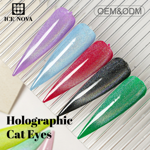 ICE NOVA Holographique Cat Eye <span class=keywords><strong>Gel</strong></span> Polish Haute Qualité Hema Free Vegan OEM <span class=keywords><strong>Gel</strong></span> Nail Pretty Rainbow Cat Eye <span class=keywords><strong>Gel</strong></span> Polish - Product Image 6