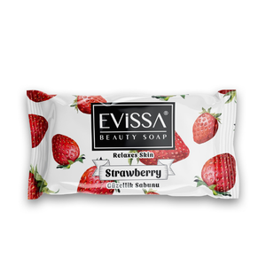 EVISSA 85g Strawberry Beauty <b>Soap</b> - Moisturizing Fruit Scented Bath Bar - Bulk Flowpack Refreshing - Product Image 1