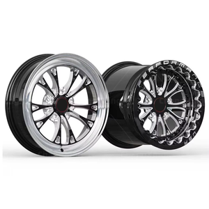 Roda Beadlock CX Forged 17 18 19 20 Inci 5x120.65 5x4.75 Depan & Belakang Hitam Milled 2 Piece Drag Wheels untuk Corvette - Product Image 1