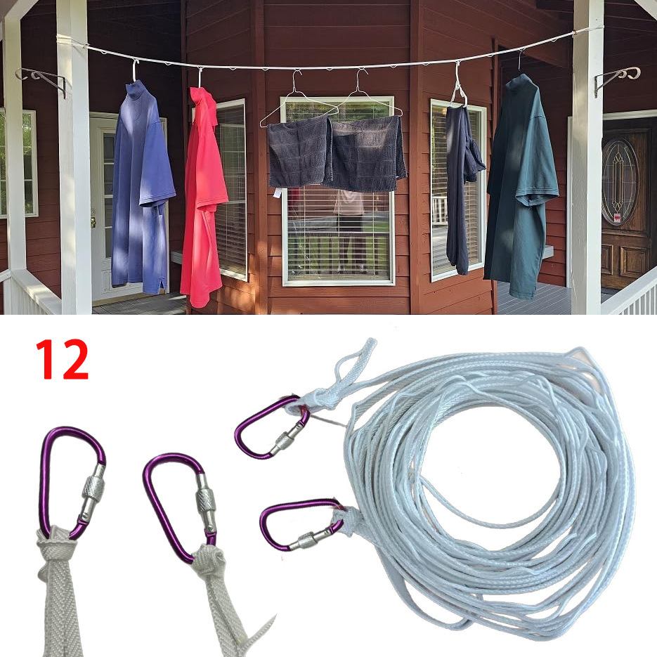 Corde à linge antidérapante (12 mètres)