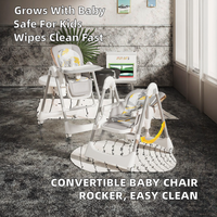 Chaise haute convertible pour bébé la plus vendue avec coussin amovible, base antidérapante, design moderne en bois, pour la maison et la crèche, facile à nettoyer