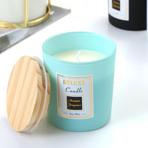 Contenitore di candela satinato opaco di colore barattolo di vetro con coperchio <span class=keywords><strong>in</strong></span> <span class=keywords><strong>legno</strong></span> <span class=keywords><strong>portacandele</strong></span> Votive <span class=keywords><strong>in</strong></span> vetro - Product Image 3