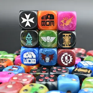 Board Game Manufacturing Vendor d6 Engraved Logo Dice Custom 6 Sided Blank Dice for Engraving