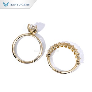 Anillo de Compromiso Tianyu Gems de Oro Amarillo de 14K con Diamante Cultivado en Laboratorio de Corte Ovalado, Anillo Nupcial Hecho a Medida - Product Image 2