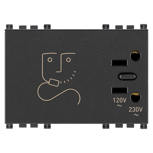 เต้ารับเครื่องโกนหนวดไฟฟ้าสีเทา 230V  แบบติดผนัง รองรับแรงดันไฟฟ้าคู่ 120V 230V - Product Image 1