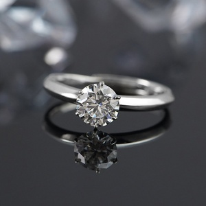 Anillo de Compromiso de Moda con Moissanita, Joyería 925 para Mujer, Anillos de Plata 925 con Baño de Rodio y Piedra de Moissanita para Boda - Product Image 3