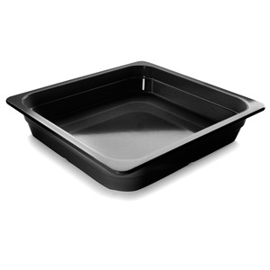 Contenitore per alimenti in melamina nera da 2,3 litri, piatto quadrato per uso in cucina - Product Image 1
