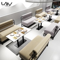 Café moderne, Restaurant, Bar, cabine de siège en cuir, canapé, hôtel, espace de loisirs, Table et chaise