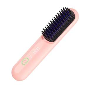 Беспроводная термощетка для выпрямления волос, перезаряжаемая, портативная мини-щетка-выпрямитель для укладки волос - Product Image 1