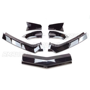 Kit de 7 lames de pare-chocs avant pour Chevrolet Corvette C8 Z51 STG 2 portes 2020-2023, style ZR1, séparateur d'aile, noir brillant - Product Image 3