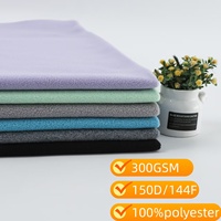 Tissu polaire microfibre brossé double face anti-boulochage teint uni 300 GSM en polyester tricoté 160 cm