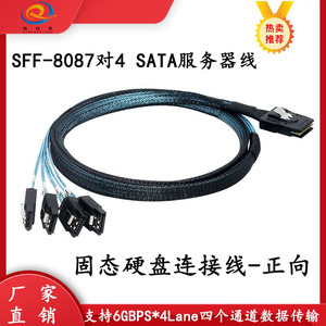 สายเคเบิลข้อมูลมินิซาส 8087 ถึง 4 ซาต้า 1 ม. สีน้ำเงินสำหรับการเชื่อมต่อฮาร์ดไดรฟ์ SSD - Product Image 5