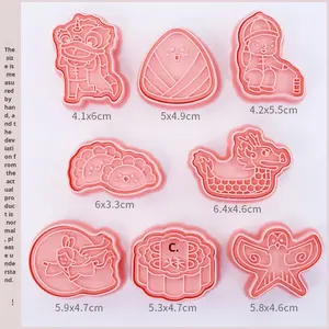 <span class=keywords><strong>Emporte</strong></span>-pièces en plastique pour gâteaux de la mi-automne, du Nouvel An et du Festival des bateaux-dragons, motifs de dessins animés pour les fêtes chinoises, outil de pâtisserie pour fondant - Product Image 6