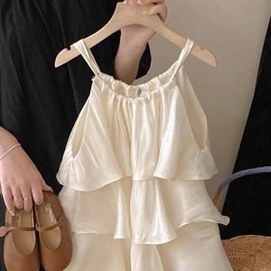 Child Star Circle Girls' Summer Ruffled Sundress Spaghetti Strap Sleeveless Breathable Dress For Kids Fashion Dress - Product Image 2