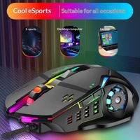 Souris de jeu ergonomique EVESKY E03 à 7 boutons avec rétroéclairage LED, filaire USB, capteur photoélectrique, design silencieux pour ordinateur, e-sport, bureau