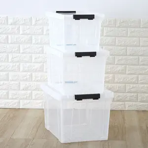 Caixa de plástico transparente de armazenamento, grande capacidade