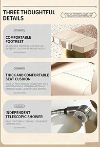 Nouveau fauteuil de pédicure de luxe moderne pour salon de manucure, fonction massage, conception sans tuyauterie, aucune plomberie requise, avec bol de pédicure inclus. - Product Image 6