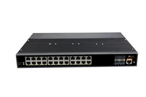 Switch Ethernet industriel géré 24 ports Gigabit RJ45 avec 4 ports SFP+ 1/10G Uplink Fibre PoE pour réseau - Product Image 4