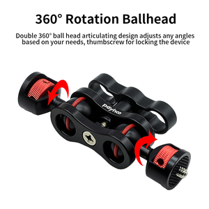 Máy ảnh cánh tay ma thuật cánh tay khớp nối linh hoạt với 1/4 "vít nhôm hợp kim kim loại lĩnh vực màn hình gắn kết với bóng kép đầu - Product Image 2