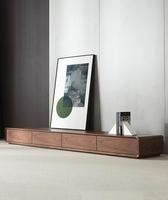 Ensemble Meuble TV Italien et Tables Basses, Salon Moderne, Lot de 2, Placage Noyer Nordique