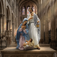 Statue religieuse catholique sainte famille en résine personnalisée cadeau religieux pour la décoration