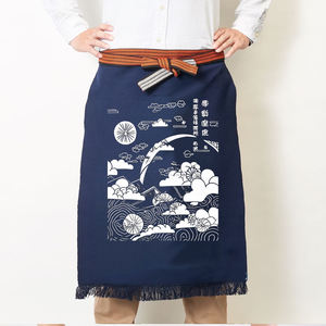 Tabliers en toile japonaise à motifs imprimés personnalisés Signature durables pour les sushis ramen et les magasins <span class=keywords><strong>japonais</strong></span> traditionnels - Product Image 1