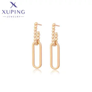 X000446546 Xuping Bijoux Élégant Mode Bijoux À La Mode Boucles D'oreilles En Cuivre Boucle D'oreille En Or 18K Vintage Simple Dangle Femmes Boucles D'oreilles