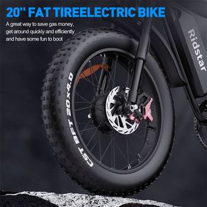 Ridstar Q20 Pro 20 ''eBike มอเตอร์คู่52V 40AH ยางหน้ากว้างจักรยานไฟฟ้าวิบากสำหรับผู้ใหญ่ - Product Image 5