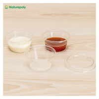 Gobelets à sauce transparents en PLA de 1 oz pour le ketchup, durables, étanches, vente en gros