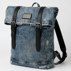 GORFLA Mochila de mezclilla para hombre, estilo informal, gran capacidad, impermeable, multifuncional, uso diario - Product Image 3