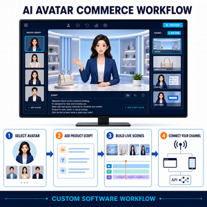 Logiciel de diffusion en direct d'avaatars IA personnalisés pour la vente de produits en ligne 24h/24 - Product Image 2