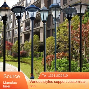 Farola de Jardín de Hierro para Exteriores con Pantalla de Vidrio LED, Luz Blanca Cálida de 2700K, IP66, Bombilla A19 No Desmontable, AC 220V, Sensor de Movimiento, Energía Solar - Product Image 2