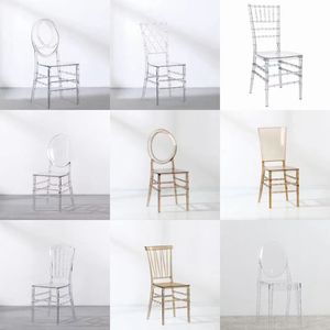 Wholesale Clear Acrylic Crystal Resin Event Tiffany Chiavari Transparent Plastic Hotel Banquet <b>Chair</b> - Product Image 4