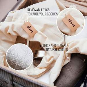 Custom Letter Pattern Printed Foldable White Organic Cotton <b>Drawstring</b> <b>Pouch</b> Bags for Jewelry Shopping Personalized with Logo - Product Image 4