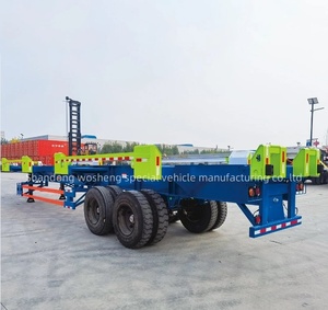 2 เพลา 20FT 40FT ท่าเรือการขนส่งรวมท่าเรือพอร์ตฟังก์ชั่นอย่างกว้างขวางรถบรรทุกกึ่งลากจูงโครงกระดูกรถพ่วงคอนเทนเนอร์ - Product Image 5