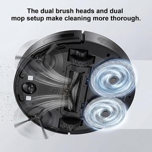 Robot Aspirador y Fregador 2 en 1 con Succión de 5000Pa, Brazo Flexible para Fregado de Bordes, Sistema Dual Anti-Enredos, Evitación Inteligente de Obstáculos y Filtro HEPA - Product Image 3