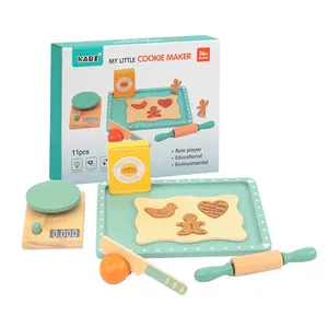 工艺品儿童仿真食品玩具流行木制厨房游戏套装搞笑仿真烘焙饼干套装新玩具