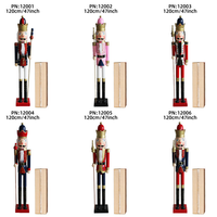 Décoration de fête d'activités de Noël en intérieur et en extérieur, statue géante de Noël de 120 cm, décoration de soldat casse-noisette en bois