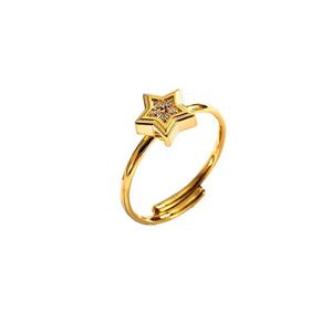 Women's Gold Plated Zircon Star Rings <b>Sweet</b> Style Wedding <b>Party</b> Jewelry Direct From India Anxiolytic Opening Finger Ring - Product Image 1