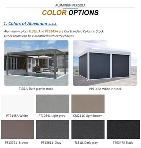 Toit à lames <span class=keywords><strong>motorisé</strong></span> pour restaurant en plein air, 12x12, 12x20, 8x3, 3m x 5m, 12' x 20', 7x3, en aluminium, couverture de patio, gazebo, ombrage, pergola - Product Image 6