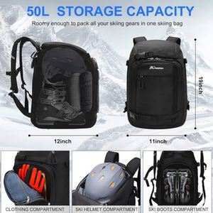 Sac à dos pour chaussures de ski Adventure Pro, échantillon gratuit, fabriqué en Chine, sac imperméable pour équipement d'entraînement de ski et de skateboard - Product Image 4