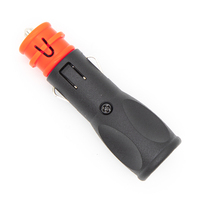 Noir 12V/24V noir voiture allume-cigare prise mâle chargeur adaptateur connecteur de prise avec interrupteur marche/arrêt voyant rouge