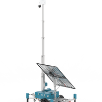 Remorque solaire mobile de sécurité du système de surveillance solaire 10KW avec le mât télescopique de la caméra 7m
