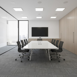 Dalles de sol en polyester écologiques, ignifuges, modernes, portables, emboîtables, détachables, auto-adhésives, à poils courts, en forme de puzzle, pour la maison - Product Image 1