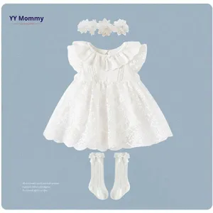 Ropa <span class=keywords><strong>de</strong></span> Bebé Luna Llena, Conjunto <span class=keywords><strong>de</strong></span> Verano <span class=keywords><strong>de</strong></span> Algodón y Elastano, Mameluco para Recién <span class=keywords><strong>Nacido</strong></span>, Vestido para Niña, Vestido para el Primer Cumpleaños, Vestido Fino y Dulce - Product Image 2