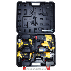 Juego de Herramientas Eléctricas Inalámbricas a Batería, Kit Combinado con Llave Angular y Martillo Rotatorio, Herramienta Eléctrica Inalámbrica Eficiente 4W1H - Product Image 1
