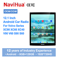 NaviHua pour Volvo XC40/XC60/XC90/S60/S90/V60/V90 - Mise à niveau de la voiture - Radio multimédia Android 12,1'' - Carplay - Navigation GPS - Unité DSP